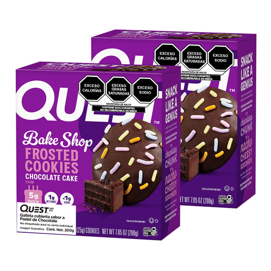 2 Pack Quest Galleta Cubierta sabor Pastel de Chocolate