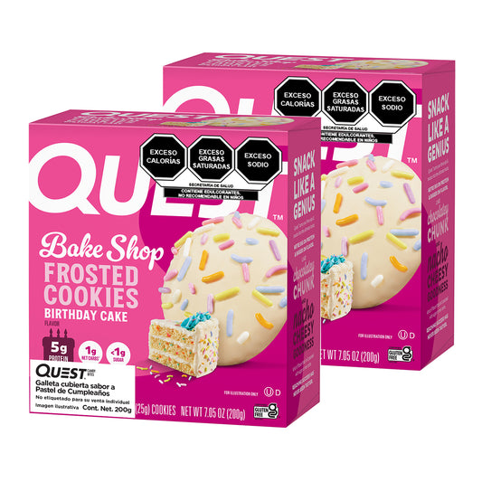 2 Pack Quest Galleta Cubierta sabor a Pastel de Cumpleaños