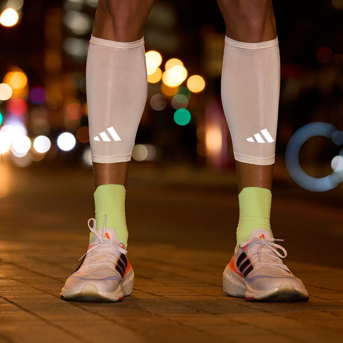 Pantorrillera de compresión Adidas Aeroready Blanca