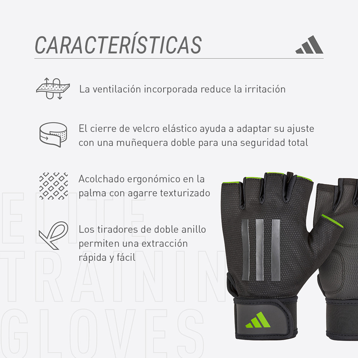 Adidas Guantes de Entrenamiento Elite Verde
