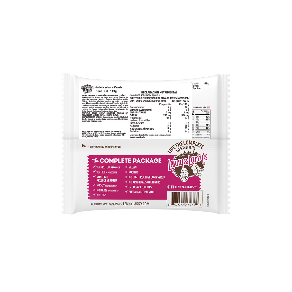 Lenny & Larry´s Galleta sabor Canela