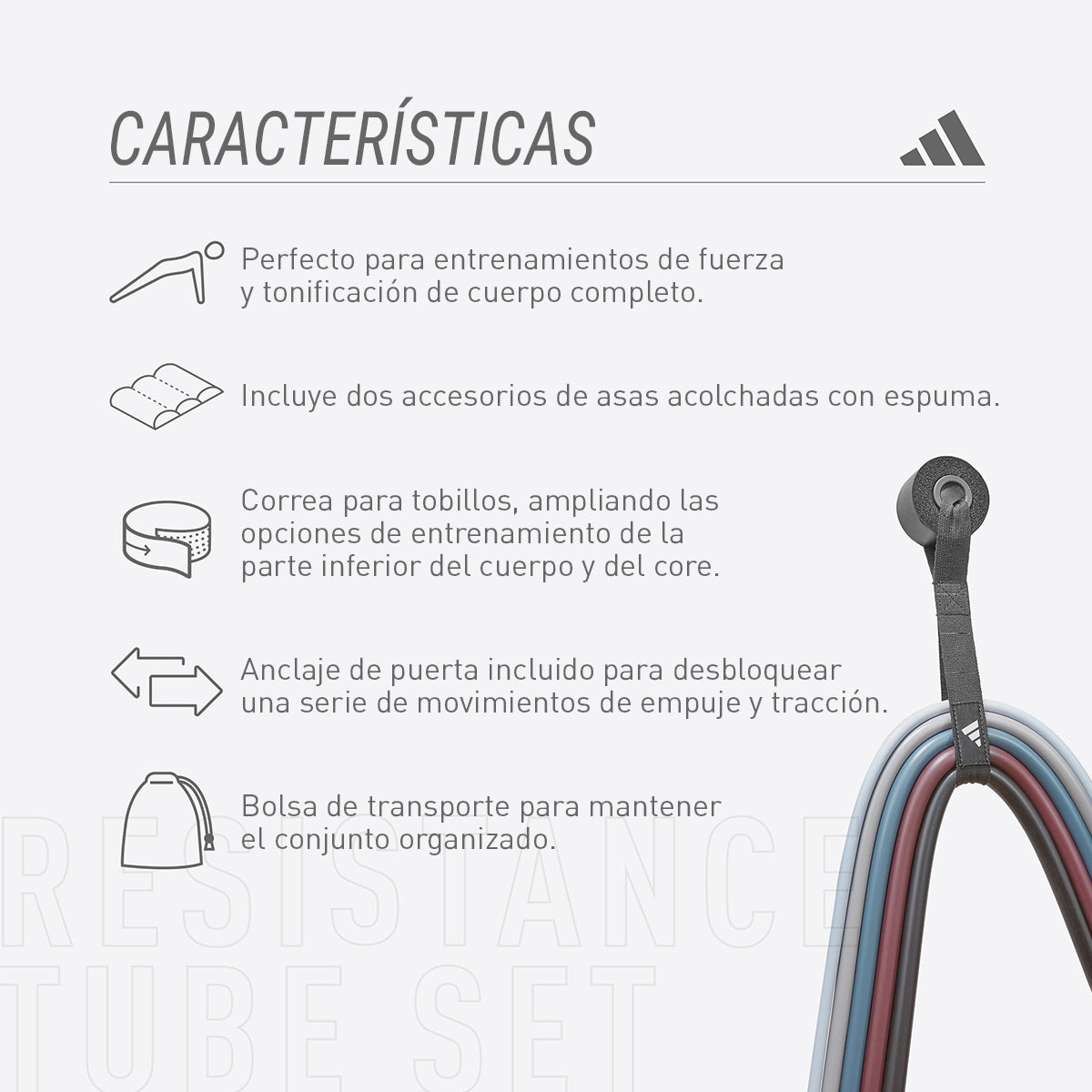 Adidas Set de Ligas de Resistencia para puerta