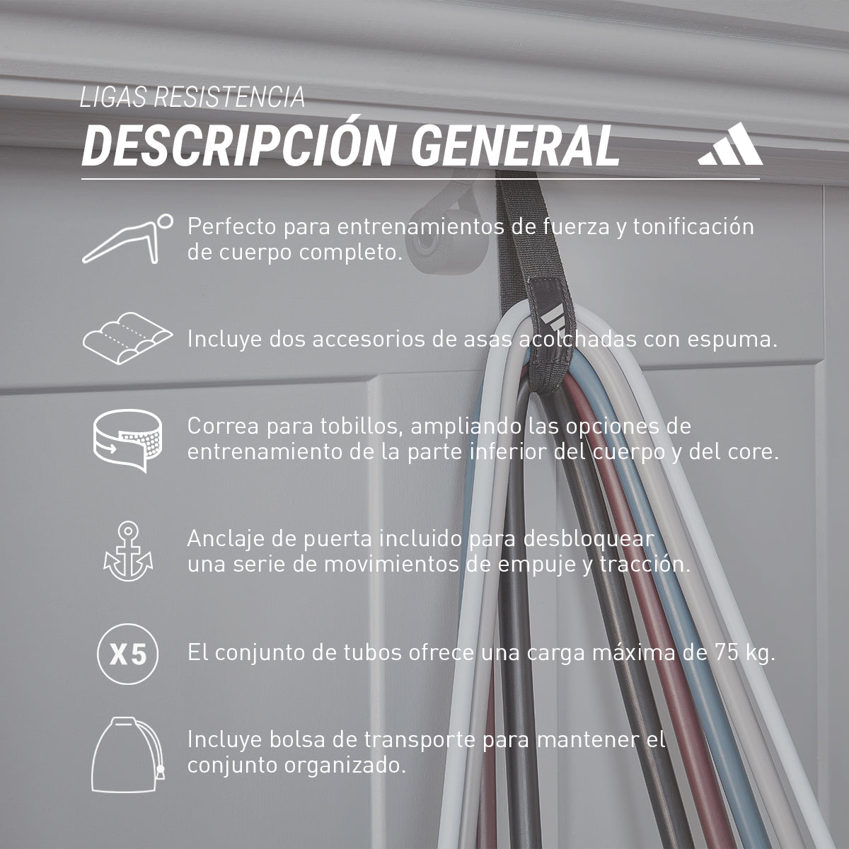 Adidas Set de Ligas de Resistencia para puerta