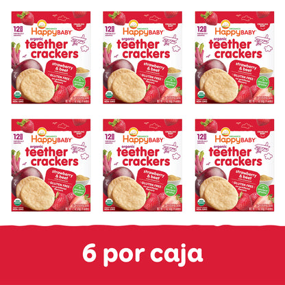 Happy Baby Crackers Orgánicos de Fresa y Betabel con Amaranto