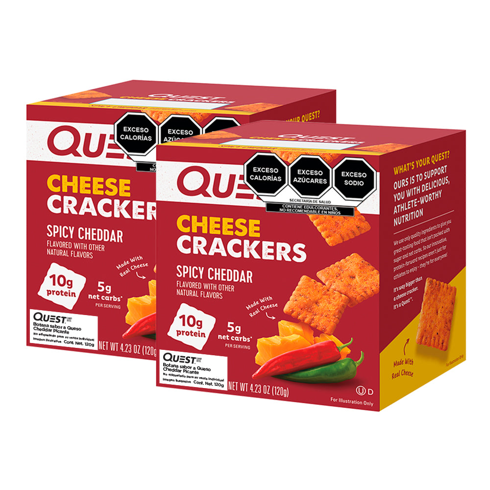 2 Pack Quest Crackers sabor Spicy Cheddar