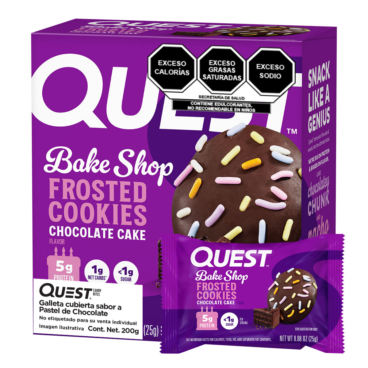 2 Pack Quest Galleta Cubierta sabor Pastel de Chocolate