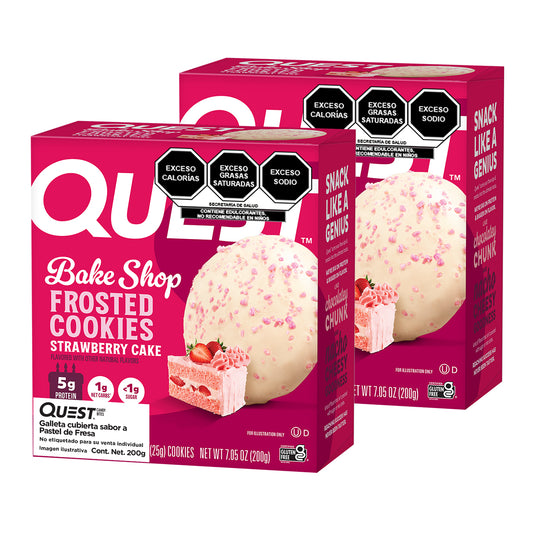 2 Pack Quest Galleta Cubierta sabor a Pastel de Fresa