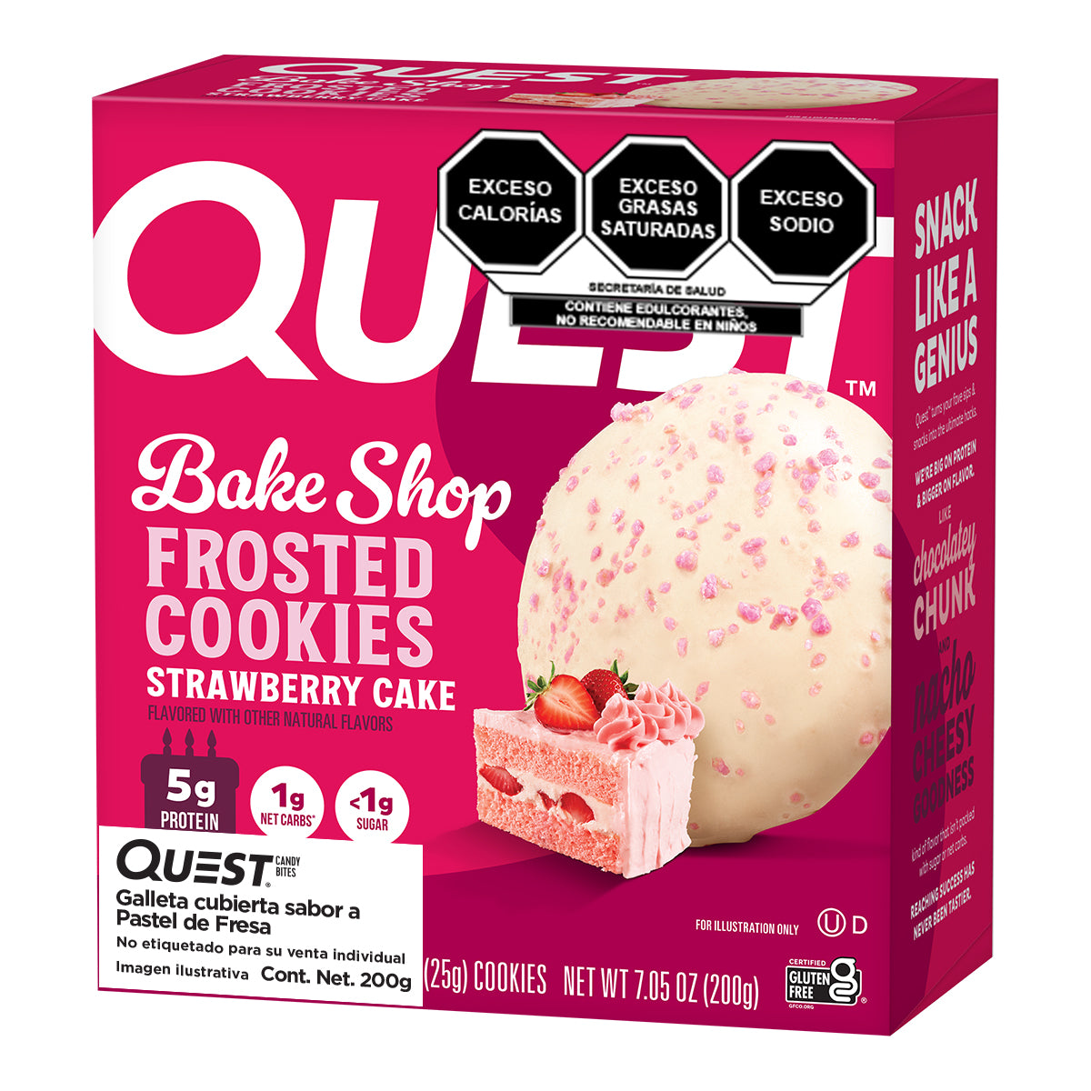 2 Pack Quest Galleta Cubierta sabor a Pastel de Fresa