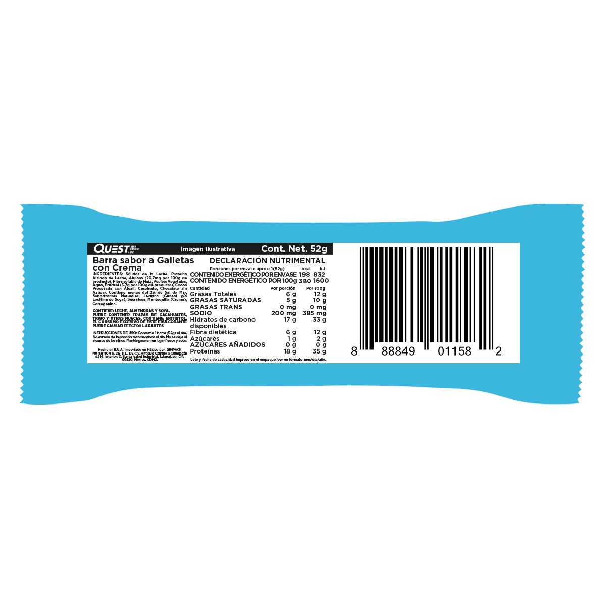 Quest Hero Barra sabor a Galletas con Crema