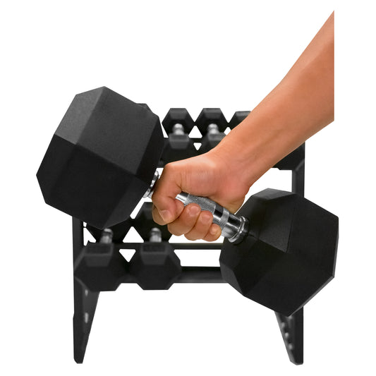 Gimpack Set de Mancuernas Hexagonales con Rack