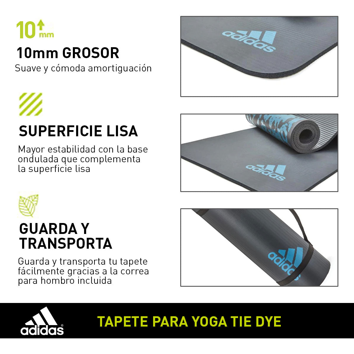 Adidas Tapete para Yoga Tie Dye Azul 10mm