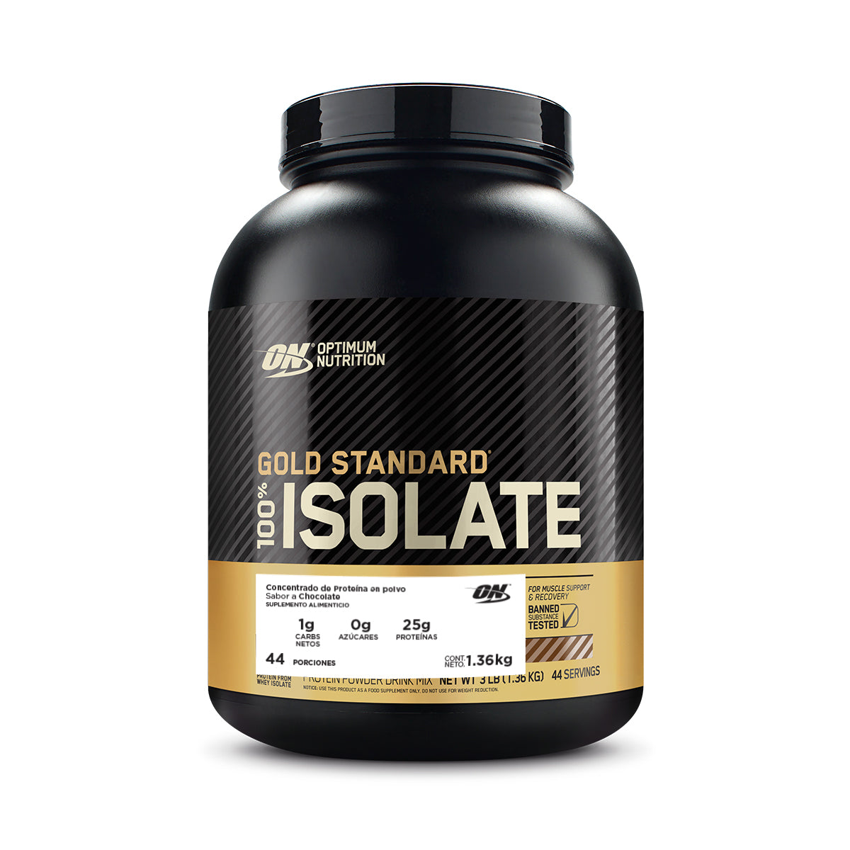 ON Gold Standard 100%  Isolate Sabor Chocolate 3 LB