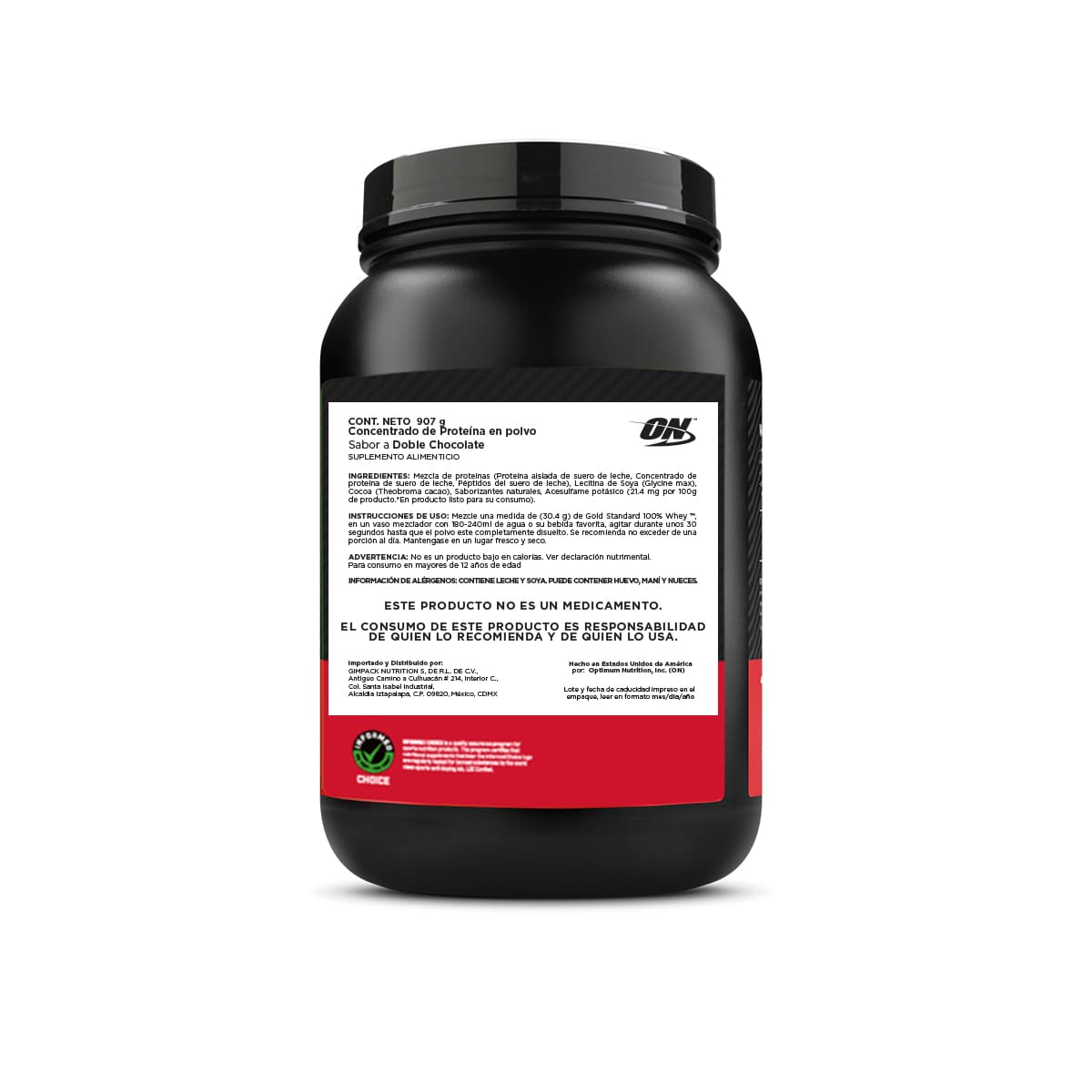 ON Gold Standard 100% Whey Sabor Doble Chocolate 2LB