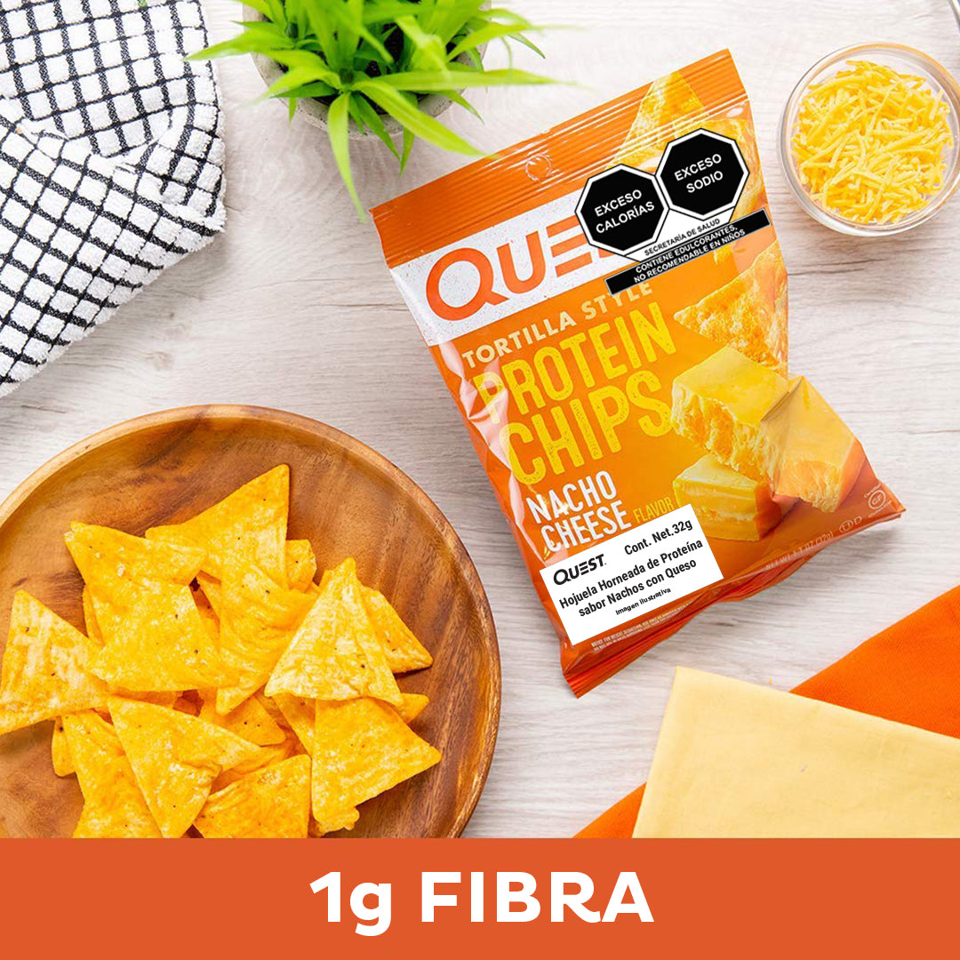 Quest Chips horneadas de proteína sabor Nachos con Queso