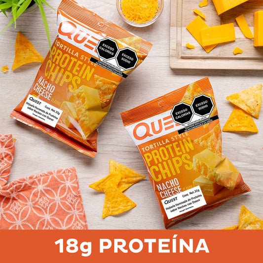 Quest Chips horneadas de proteína sabor Nachos con Queso