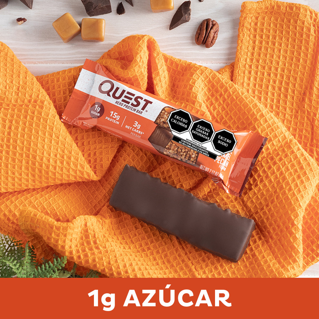 Quest Hero Barra sabor Chocolate con Caramelo y Nuez Pecana
