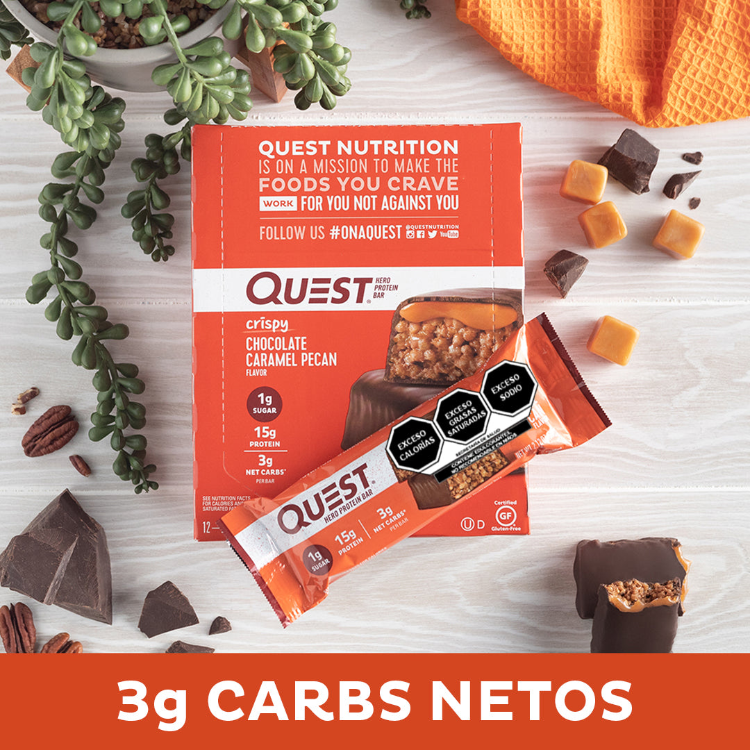 Quest Hero Barra sabor Chocolate con Caramelo y Nuez Pecana