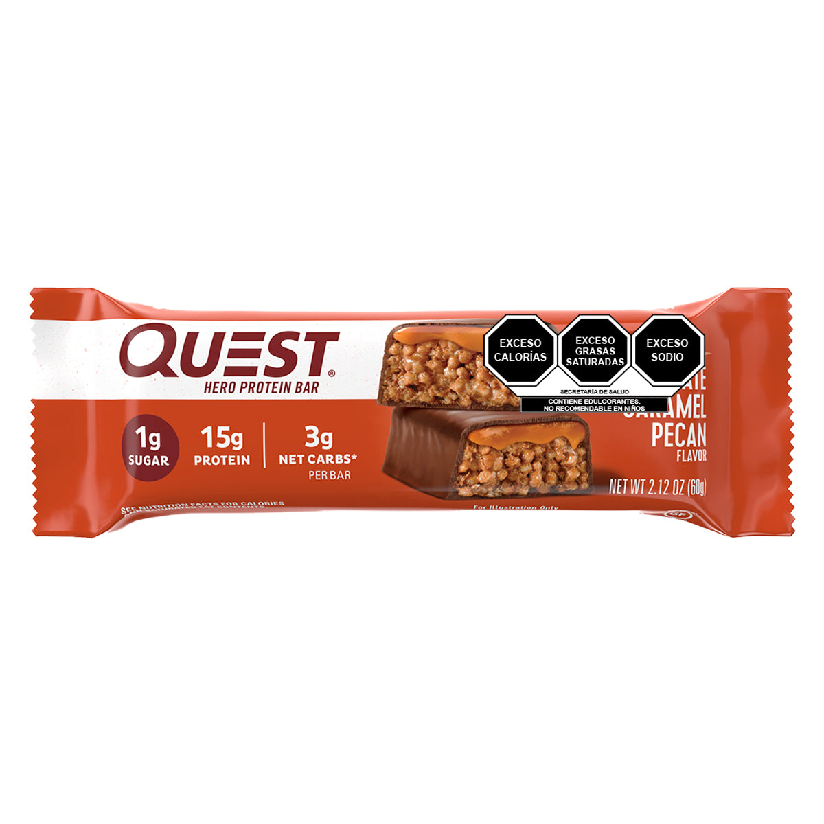 Quest Hero Barra sabor Chocolate con Caramelo y Nuez Pecana