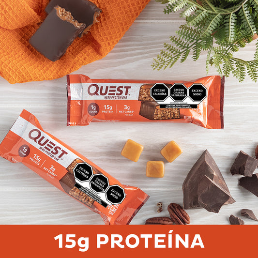 Quest Hero Barra sabor Chocolate con Caramelo y Nuez Pecana