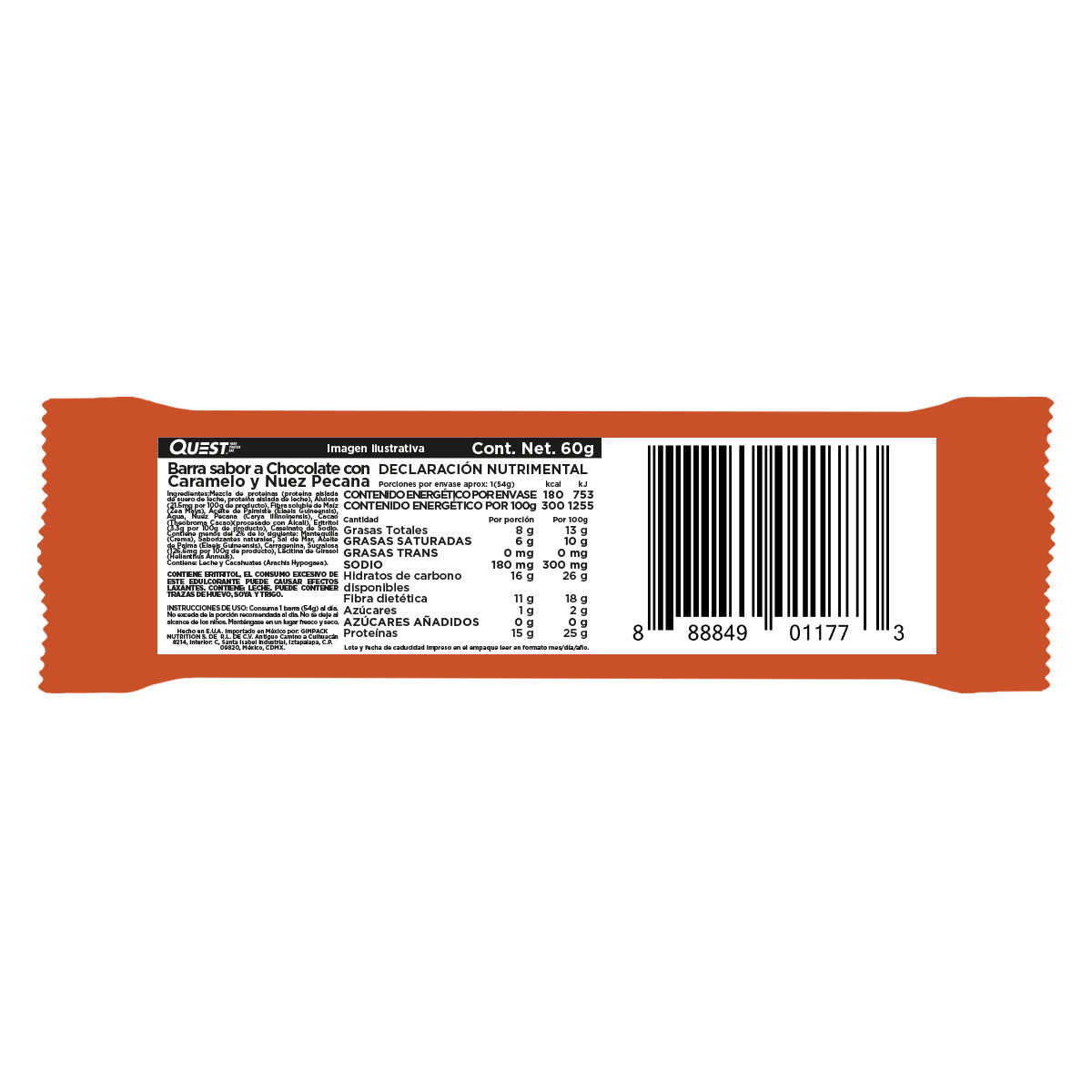 Quest Hero Barra sabor Chocolate con Caramelo y Nuez Pecana