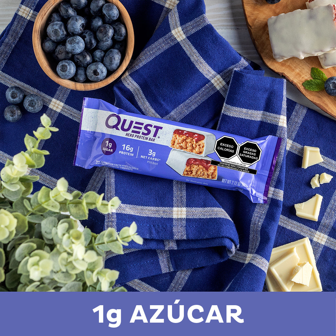 Quest Hero Barra sabor a Postre de Mora Azul