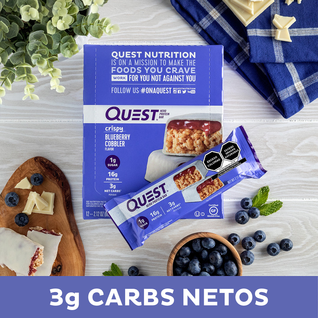 Quest Hero Barra sabor a Postre de Mora Azul