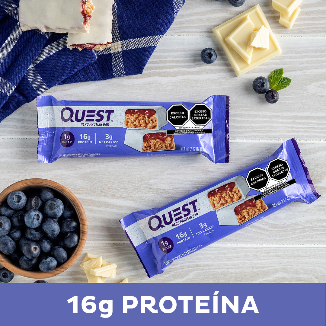 Quest Hero Barra sabor a Postre de Mora Azul