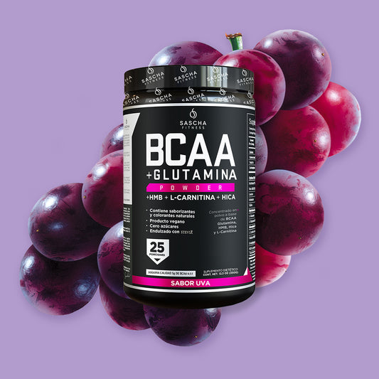 Sascha Fitness Concentrado en polvo a base de BCAA Uva