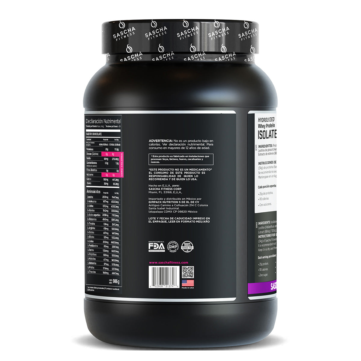 Sascha Fitness Polvo de Proteína Sabor Chocolate