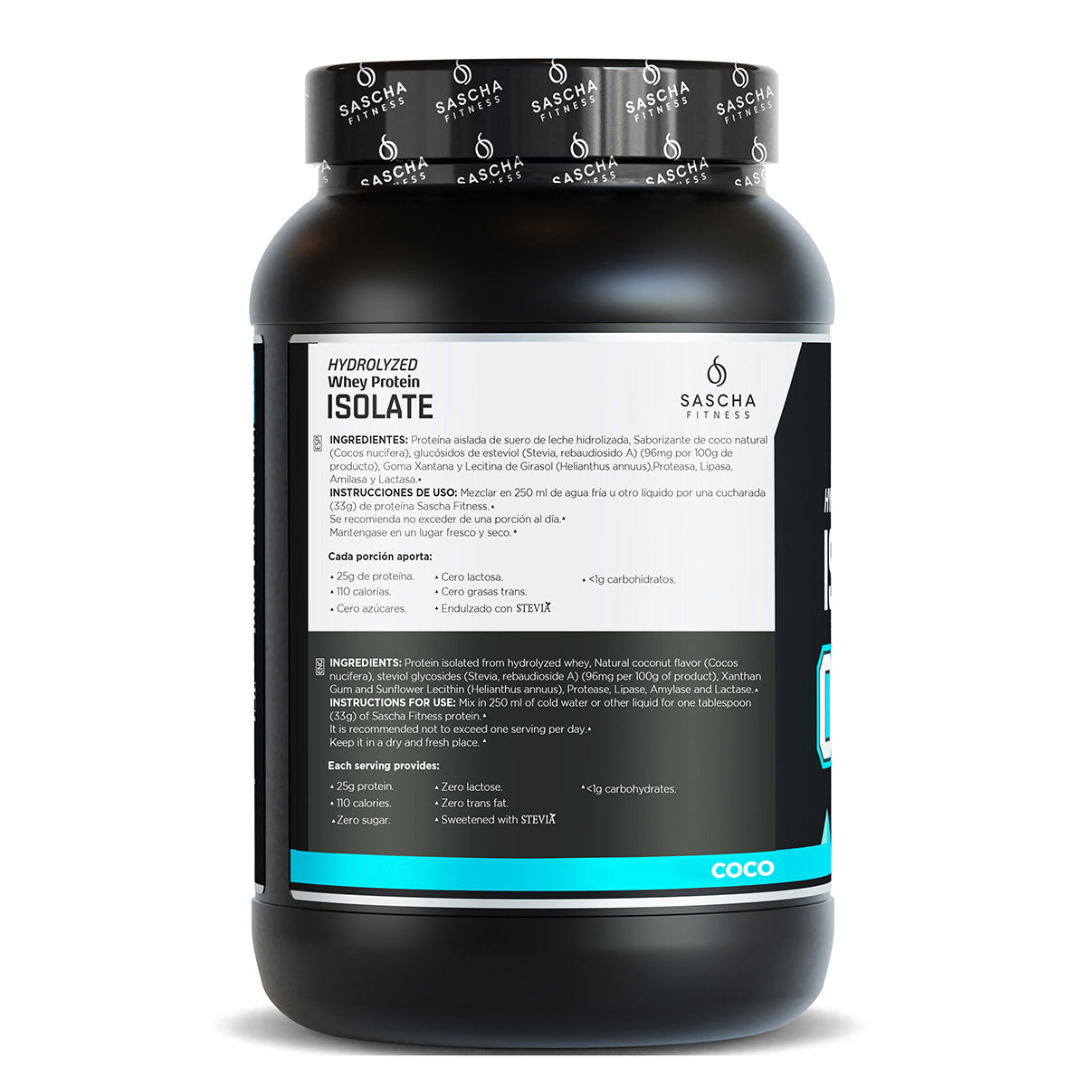 Sascha Fitness Polvo de Proteína Sabor Coco