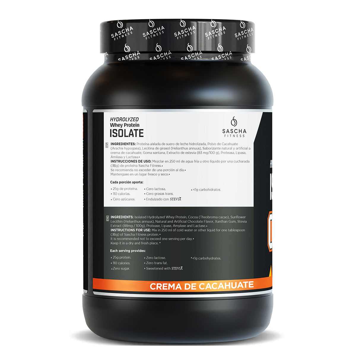 Sascha Fitness Polvo de Proteína Sabor Crema de Cacahuate