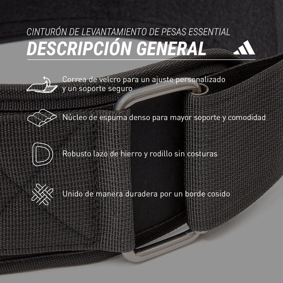 Adidas Cinturón Lumbar de Nylon Essential