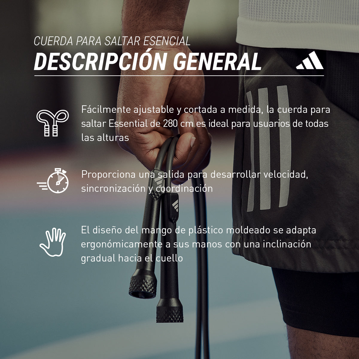 Adidas Cuerda para saltar Esencial Ajustable