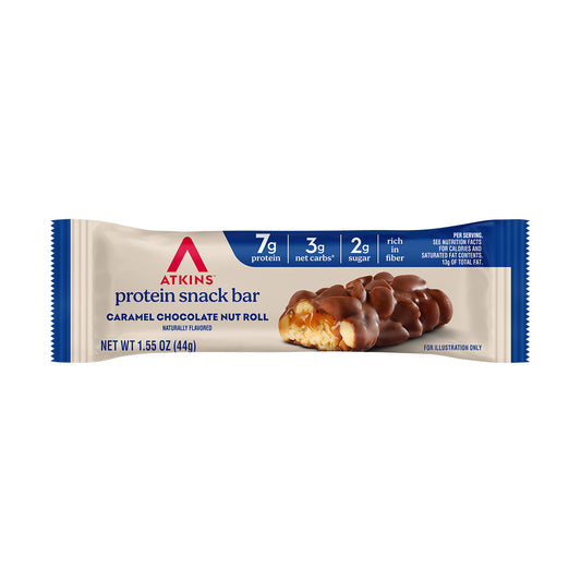 Atkins Barra sabor Chocolate con Caramelo y Cacahuates