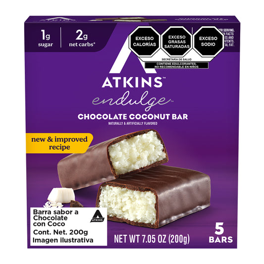Atkins Barra de Proteína Sabor Chocolate con Coco