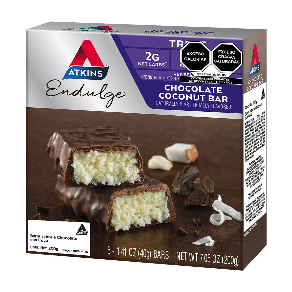 Atkins Barra de Proteína Sabor Chocolate con Coco