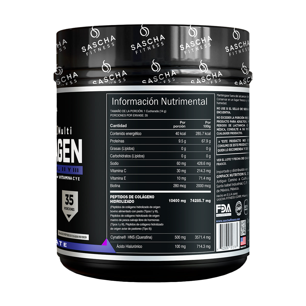 Sascha Fitness Colágeno sabor Chocolate