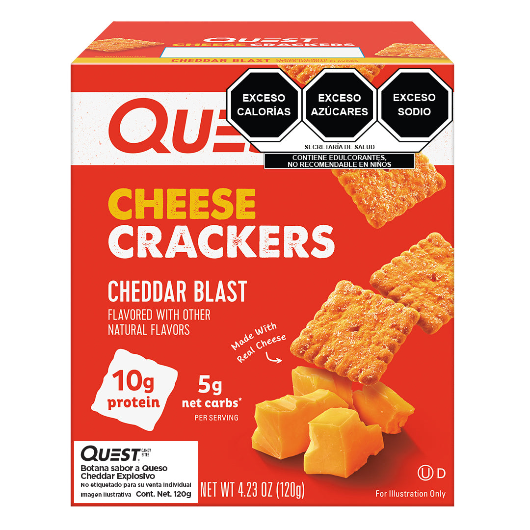 2 Pack Quest Crackers sabor Queso Cheddar Explosivo