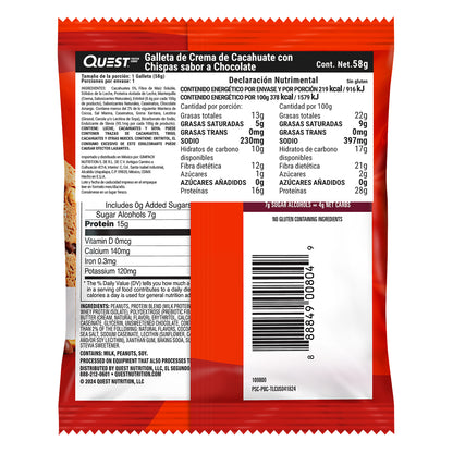 Quest Galleta de Crema de Cacahuate con Chispas de Chocolate