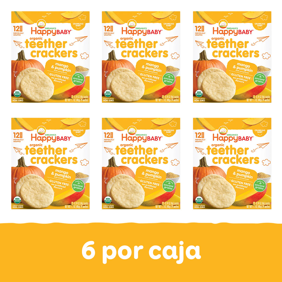 Happy Baby Crackers Orgánicos de Mango y Calabaza con Amaranto