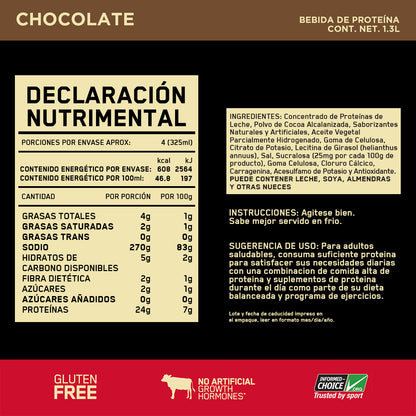 ON Gold Standard Shakes de Proteína sabor Chocolate