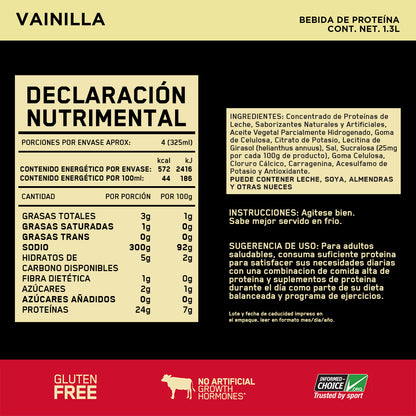 ON Gold Standard Shakes de Proteína sabor Vainilla