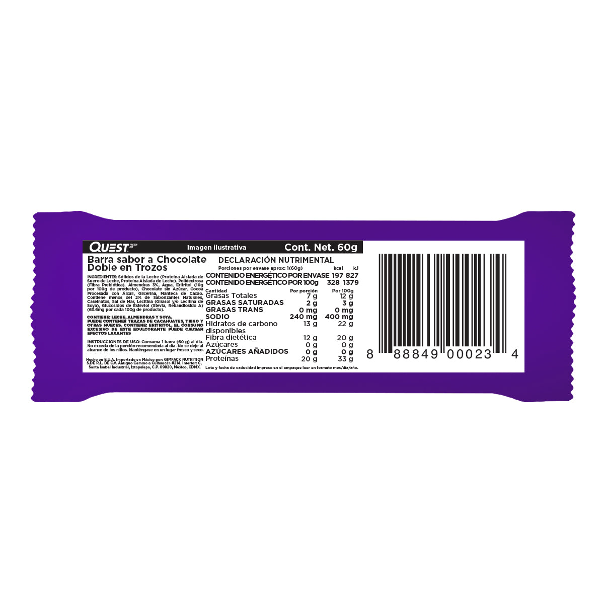 Quest Barra sabor Doble Chocolate
