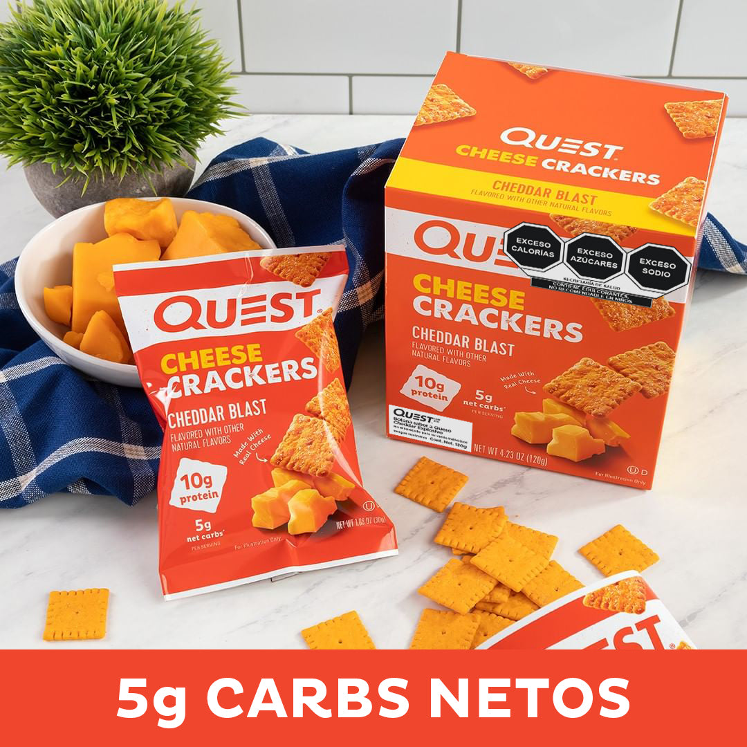 2 Pack Quest Crackers sabor Queso Cheddar Explosivo