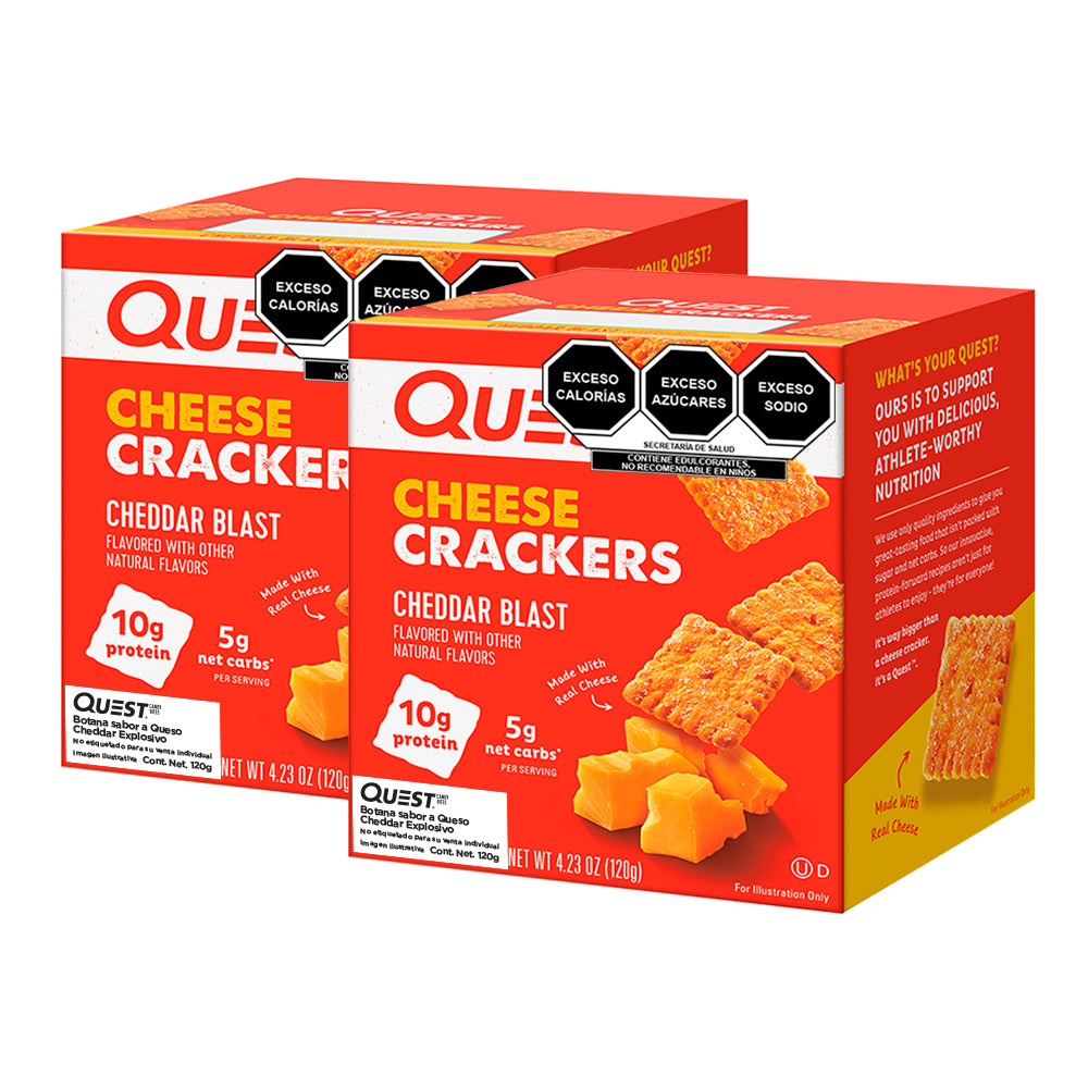 2 Pack Quest Crackers sabor Queso Cheddar Explosivo
