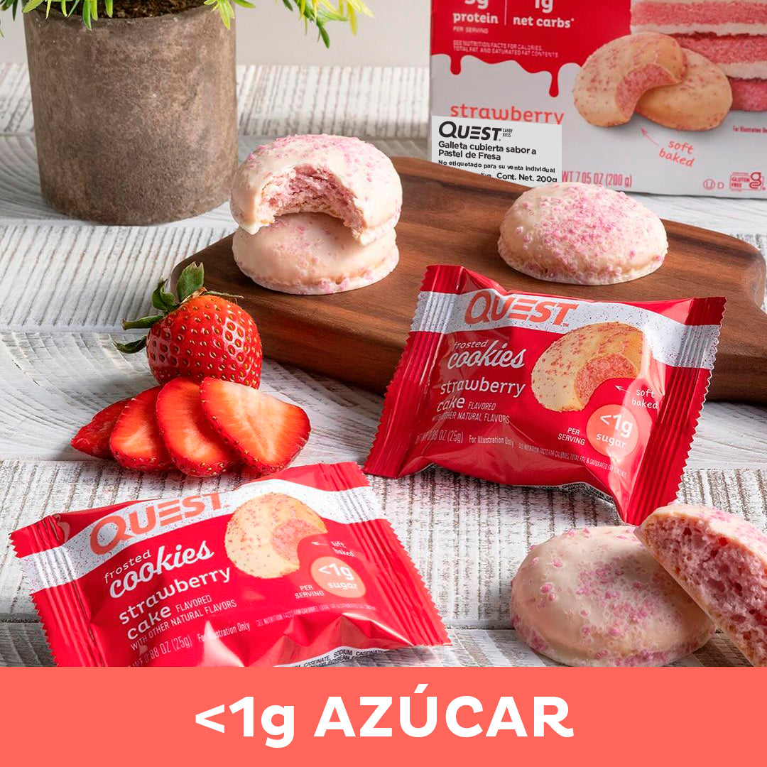 2 Pack Quest Galleta Cubierta sabor a Pastel de Fresa