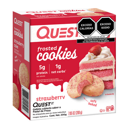 2 Pack Quest Galleta Cubierta sabor a Pastel de Fresa
