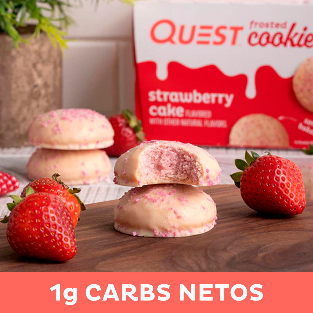 2 Pack Quest Galleta Cubierta sabor a Pastel de Fresa
