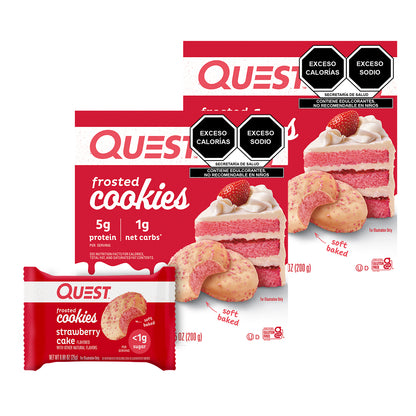 2 Pack Quest Galleta Cubierta sabor a Pastel de Fresa