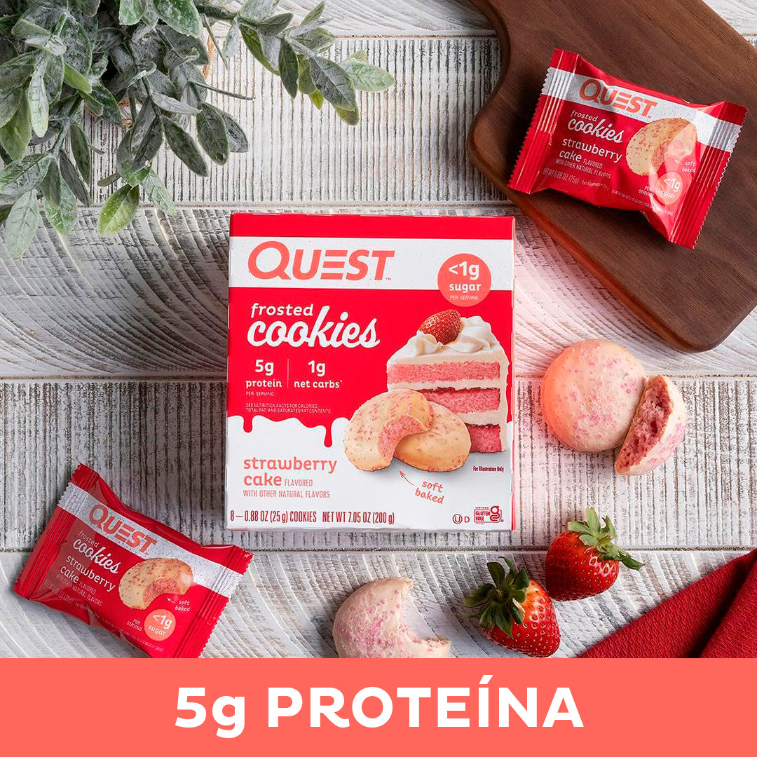 2 Pack Quest Galleta Cubierta sabor a Pastel de Fresa